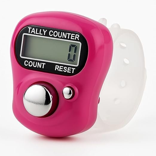 Mini Hand Tally Counter Finger Ring Digital Electronic Head Count, Jap Counter Machine for Mantra Jap Cricket Umpire and Various Counting Purpose Small Multicolors (1, Multicolors, Mini)
