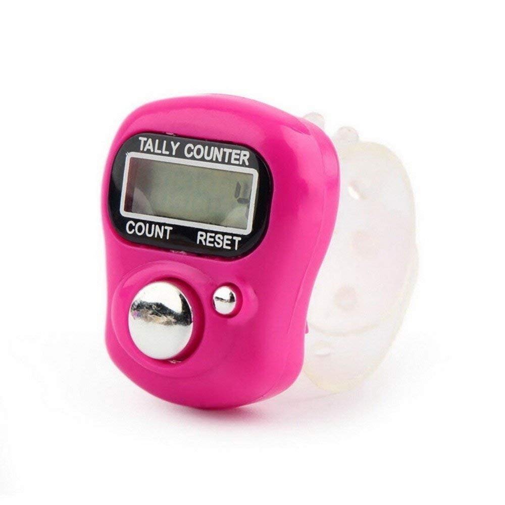 HBD Mini Hand Tally Counter Finger Ring Digital Electronic Head Count, Japa Counter for Cricket Umpire and Various Counting Purpose, 1 Pc, Multicolor