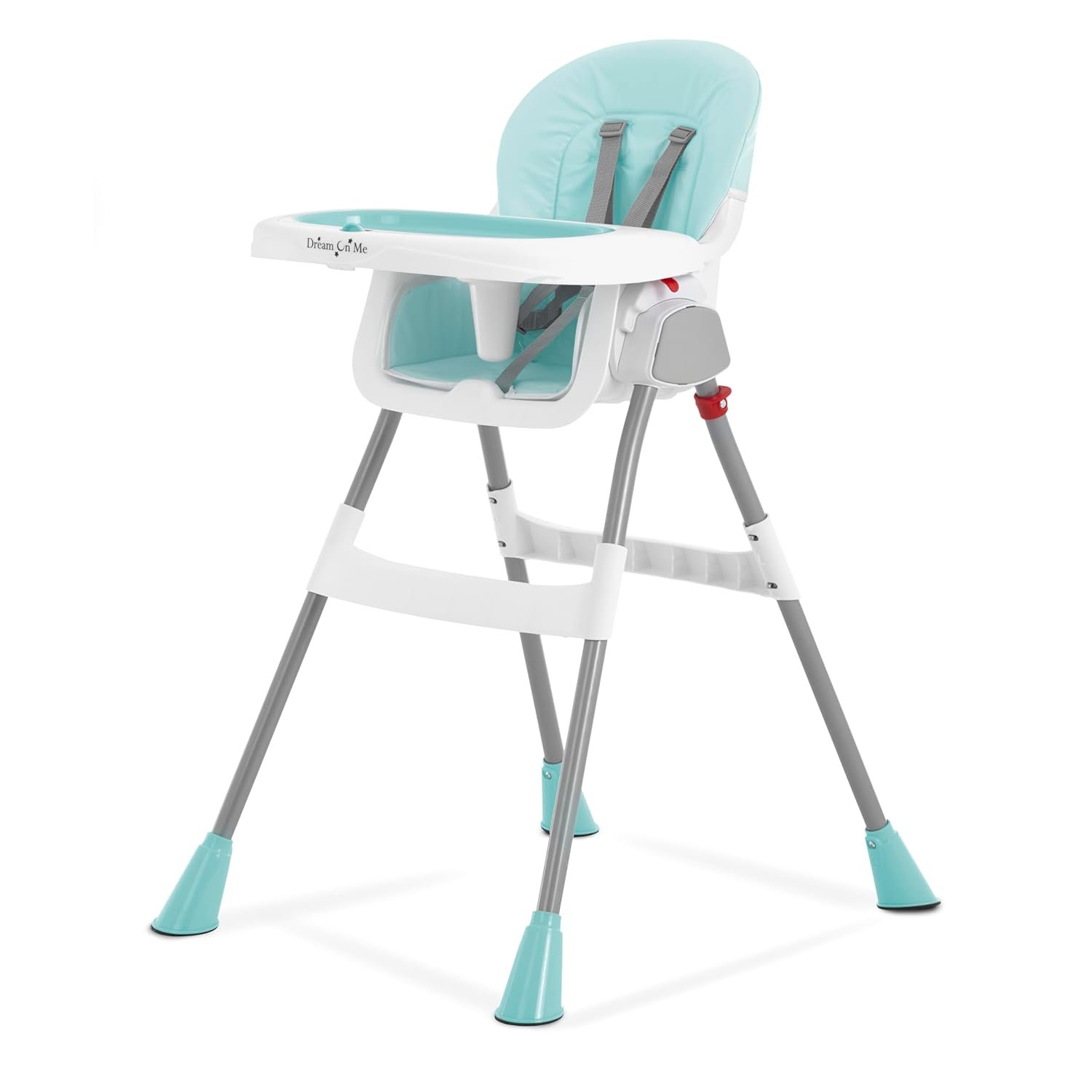 Dream On Me Portable 2-in-1 Tabletalk High Chair, Convertible Compact Light Weight High Chair, Aqua