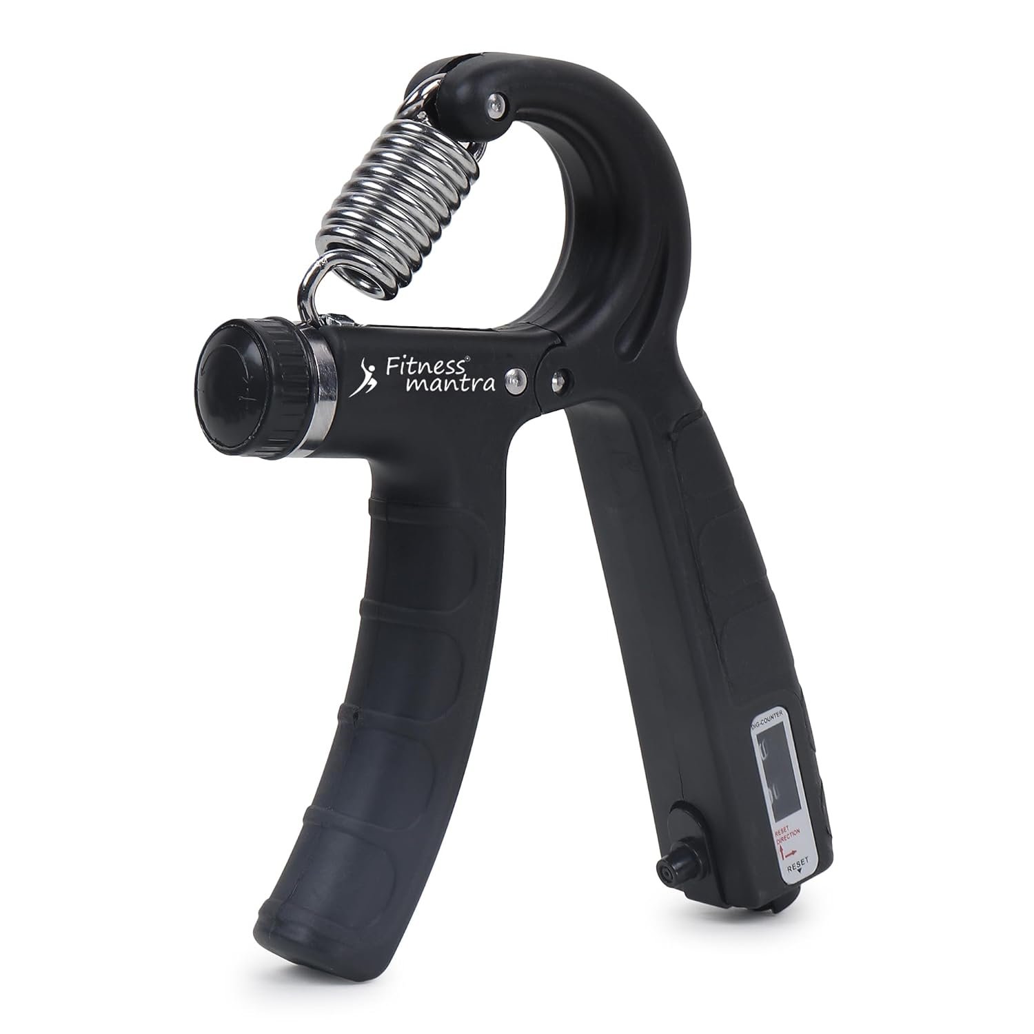 Fitness Mantra® Counter 10KG To 60KG Weight Adjustable Professional Counter Hand Gripper for Men & Women | Counter Hand Grip|Finger Exerciser|Power Gripper|Black Color|Polypropylene