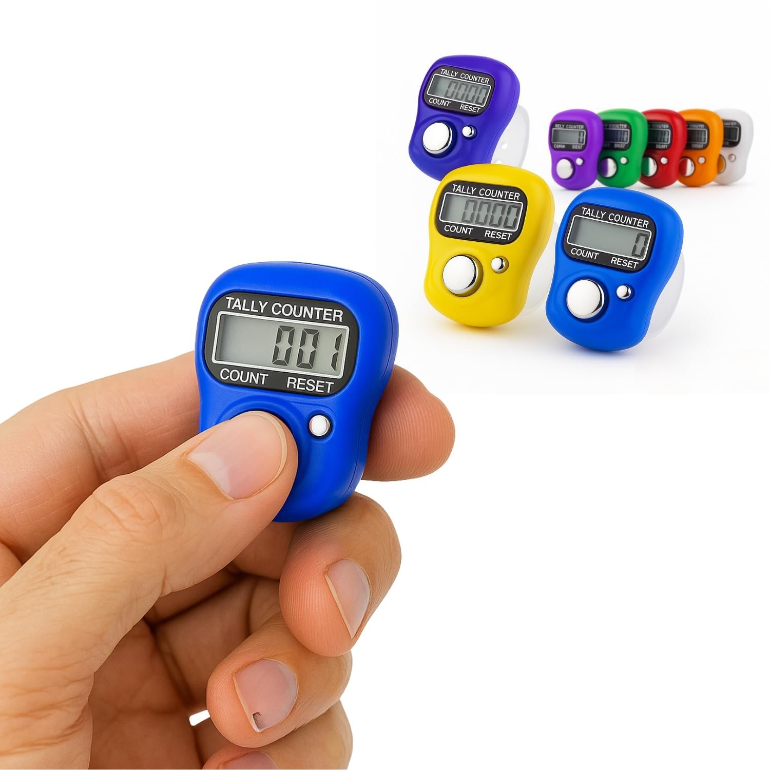 Mantravib® (2 Pcs) Portable Digital Jaap Mala Counter with Detachable Tasbeeh, Rotating Prayer Beads Misbaha Mantra Jap Finger Counter for Prayer jaap Counter