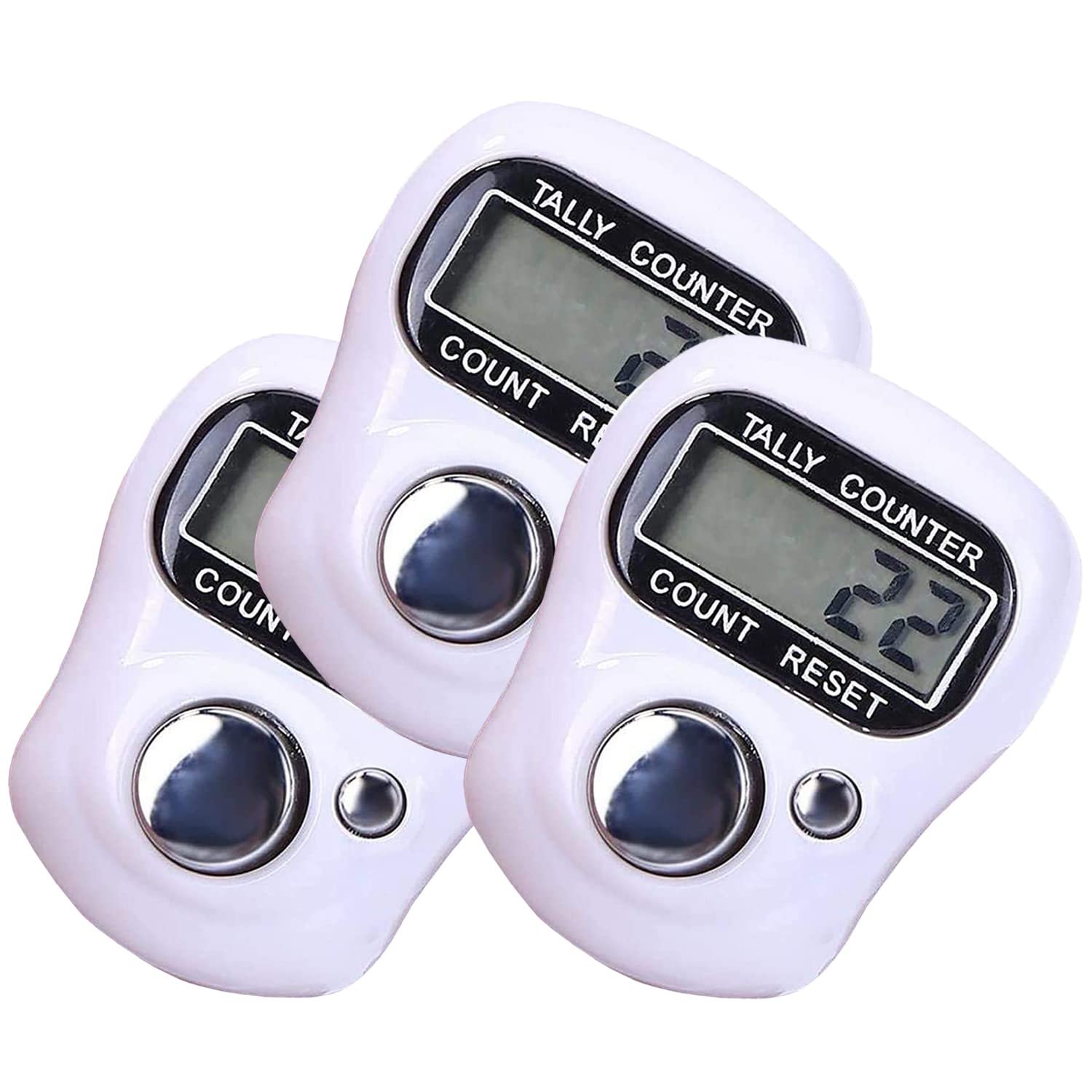 Fynxther Digital Mini Hand Tally Counter Finger Ring Digital Electronic Head Count,Japa Counter Counting Machine For Mantra Jap (multicolour-3PK)
