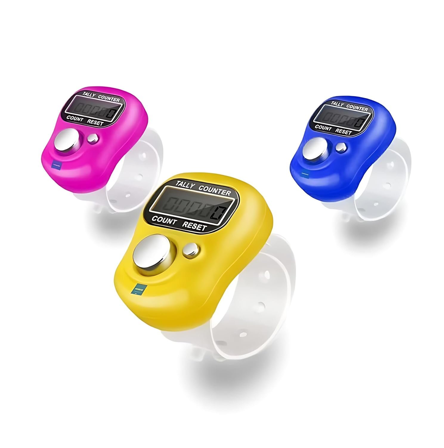 LAYVIKA Mini Hand Tally Counter Finger Ring Digital Electronic Head Count,Japa Counter Counting Machine for Mantra Jap and Cricket Umpire,Gym and Various Counting Purpose Small (Pack of 2)