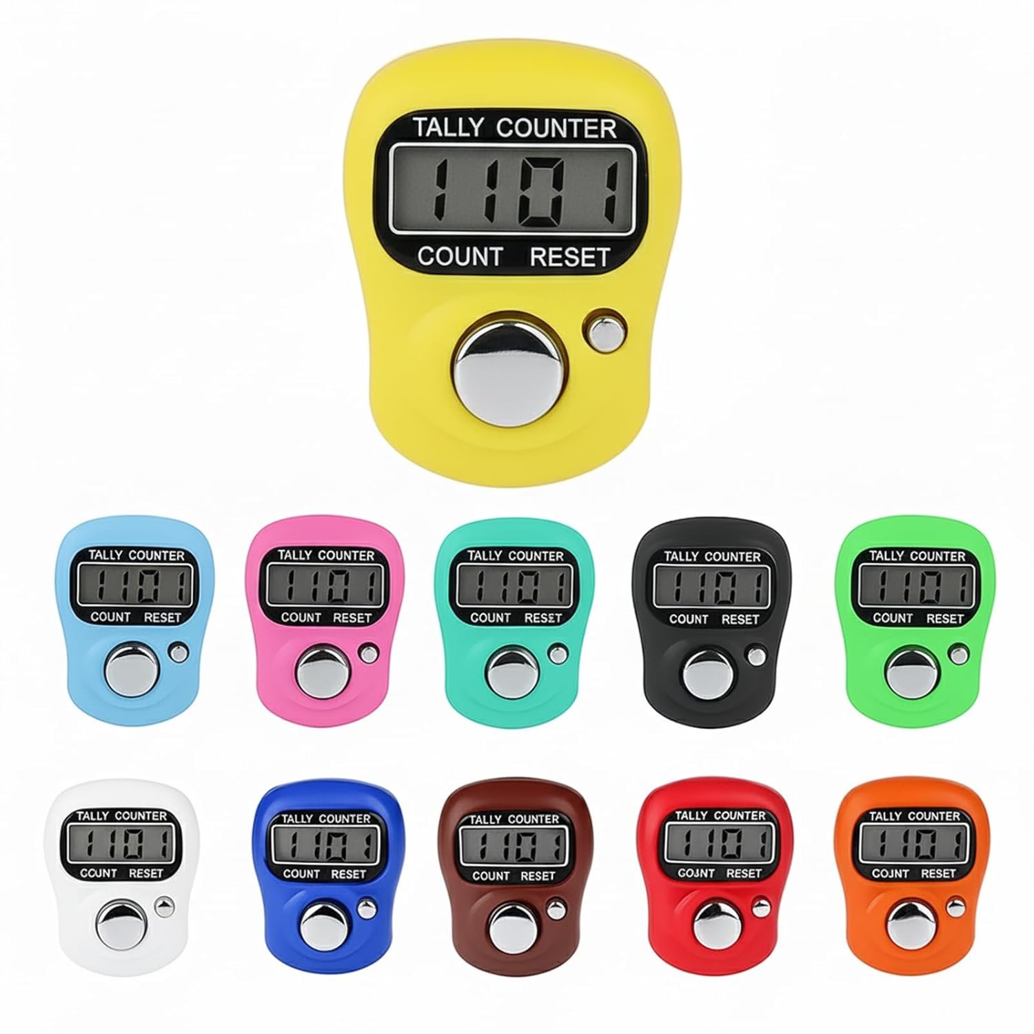 SpiderJuice 1Pc/Random Color Multiuse Digital Electronic Portable Mini Hand Tally Clicker Counter Finger Ring Mantra Jaap Counting Device Machine for Cricket Umpire and Various Counting Purpose