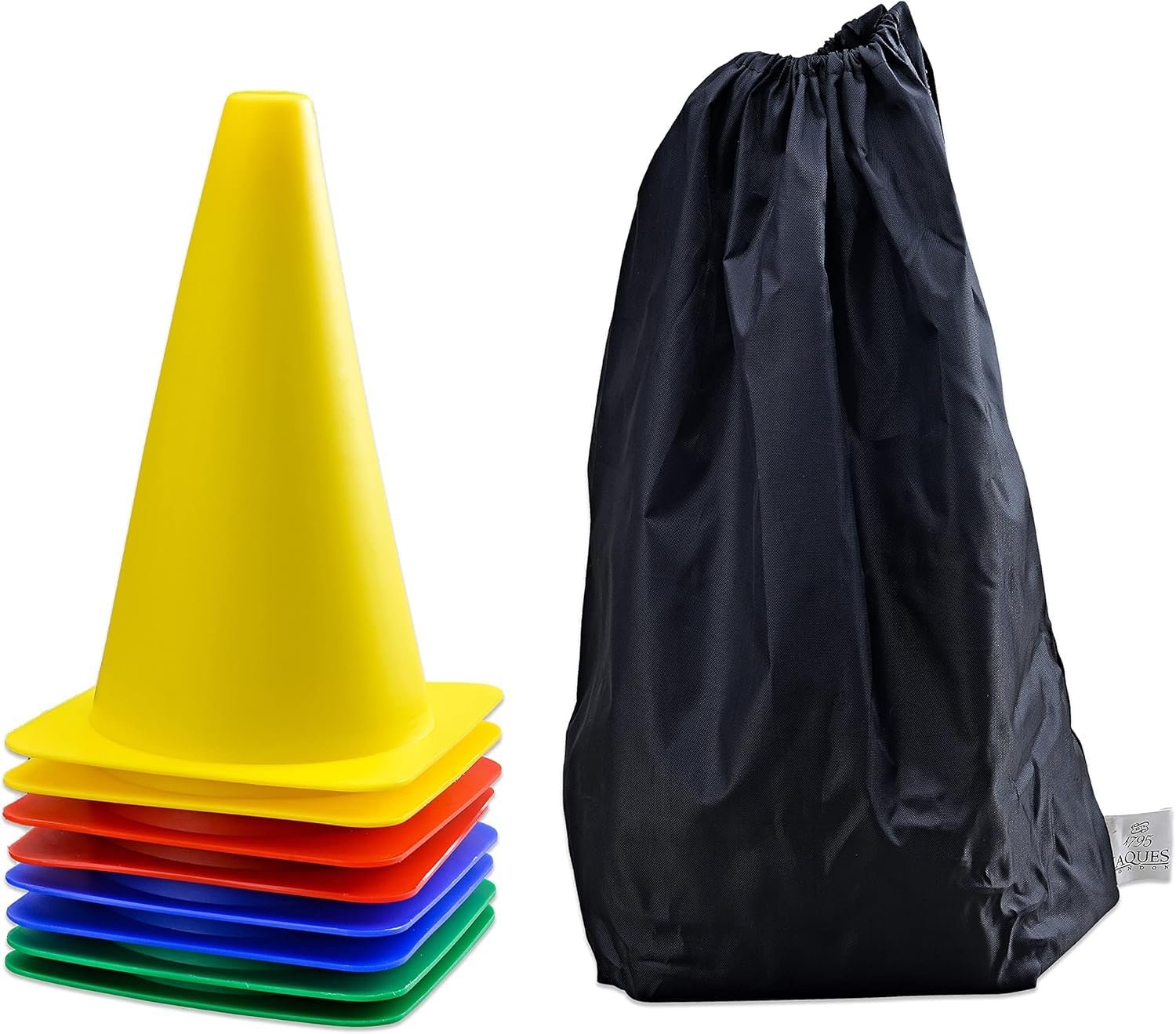 Protoner Training Cones Set of 12, Multi-Colour, with Carry Bag, 6-15 Inch (6″(Pack of 12))