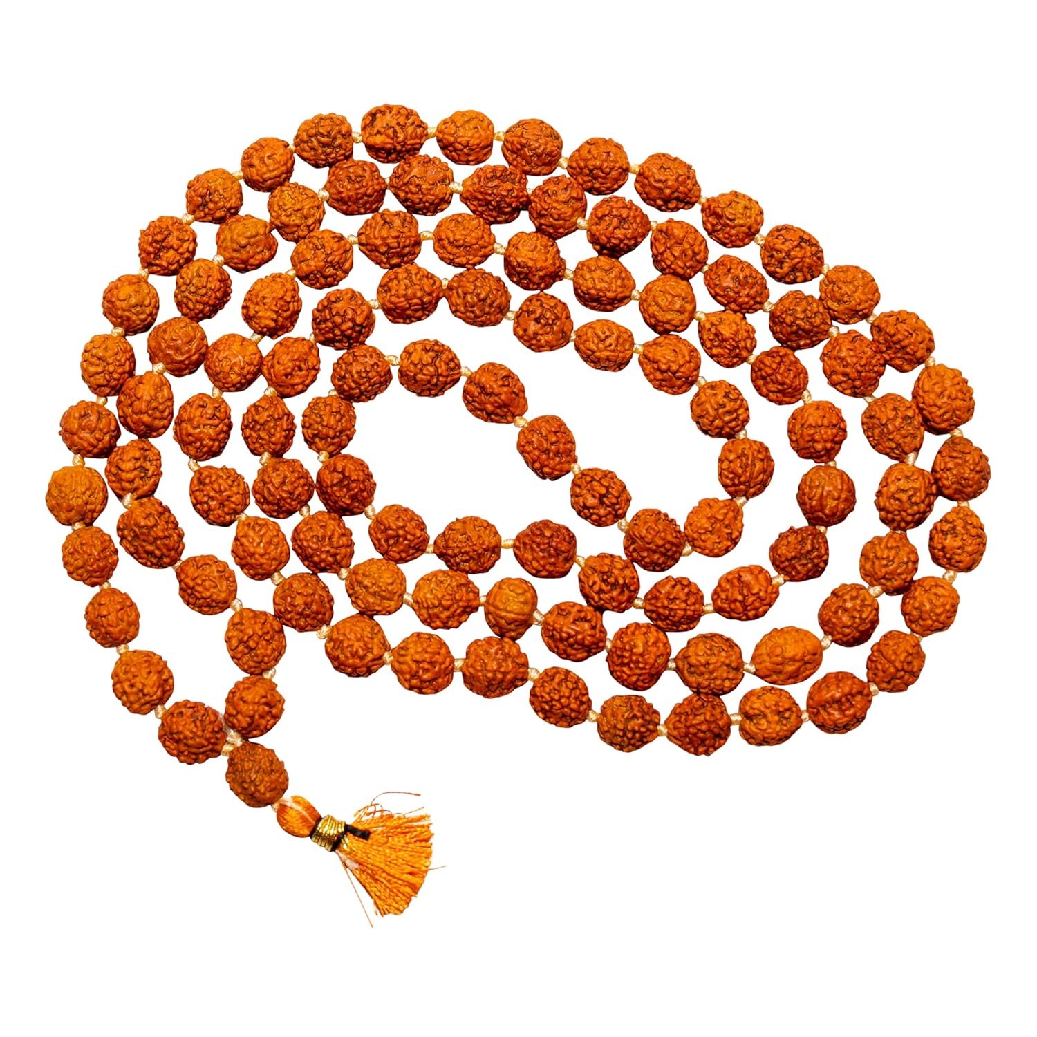 MEZING Rudraksha Mala 108 Natural Rudraksha Beads Mala with Gomukhi Japa Bag for Meditation, Mantra Japa for Men & Women