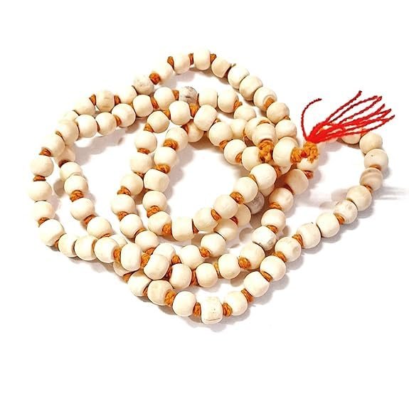 Garden Of Arts Tulsi Jap Mala for Meditation and Japa – 108 Beads Sacred Hindu Prayer Rosary with Red Tassel – Spiritual Necklace for Puja, Chanting, Yoga & Mindfulness Set Of 2 Jap mala