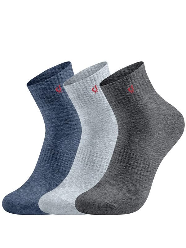 TRENDMALLS Cotton Blend Socks for Mens & Womens, Ankle Length Fit, Athletic Odour Free with Arch Support Sports Running wear Unisex Free Size (Packs of 3 & 6)