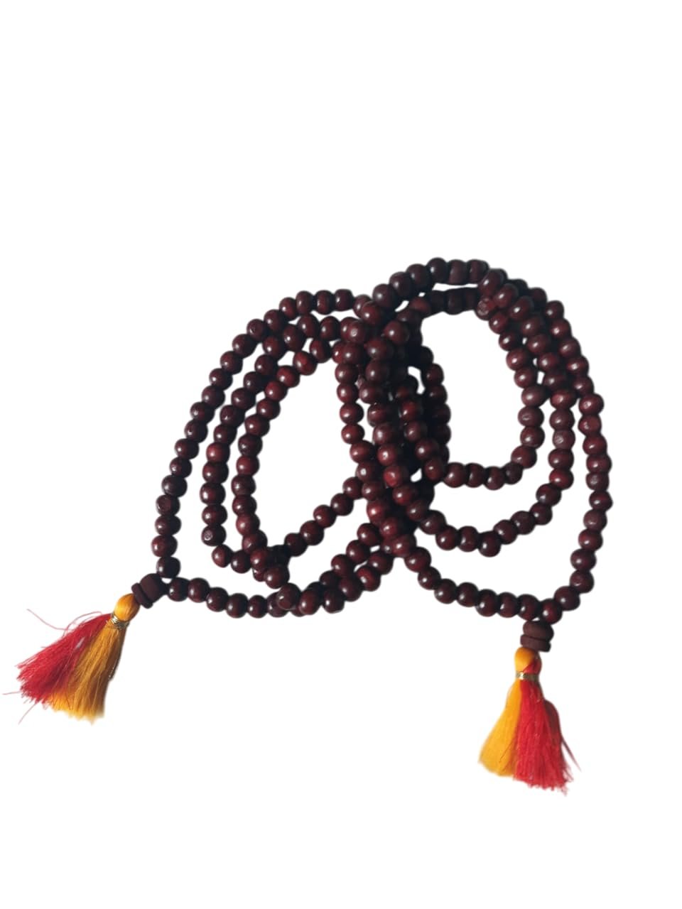 SAMTRUPT Jap Mala – Handcrafted 108+1 Beads Mala for Men and Women, Natural Polished with Big Flower End, Ideal for Mantra Chanting, Meditation and Pooja (Pack of 2)