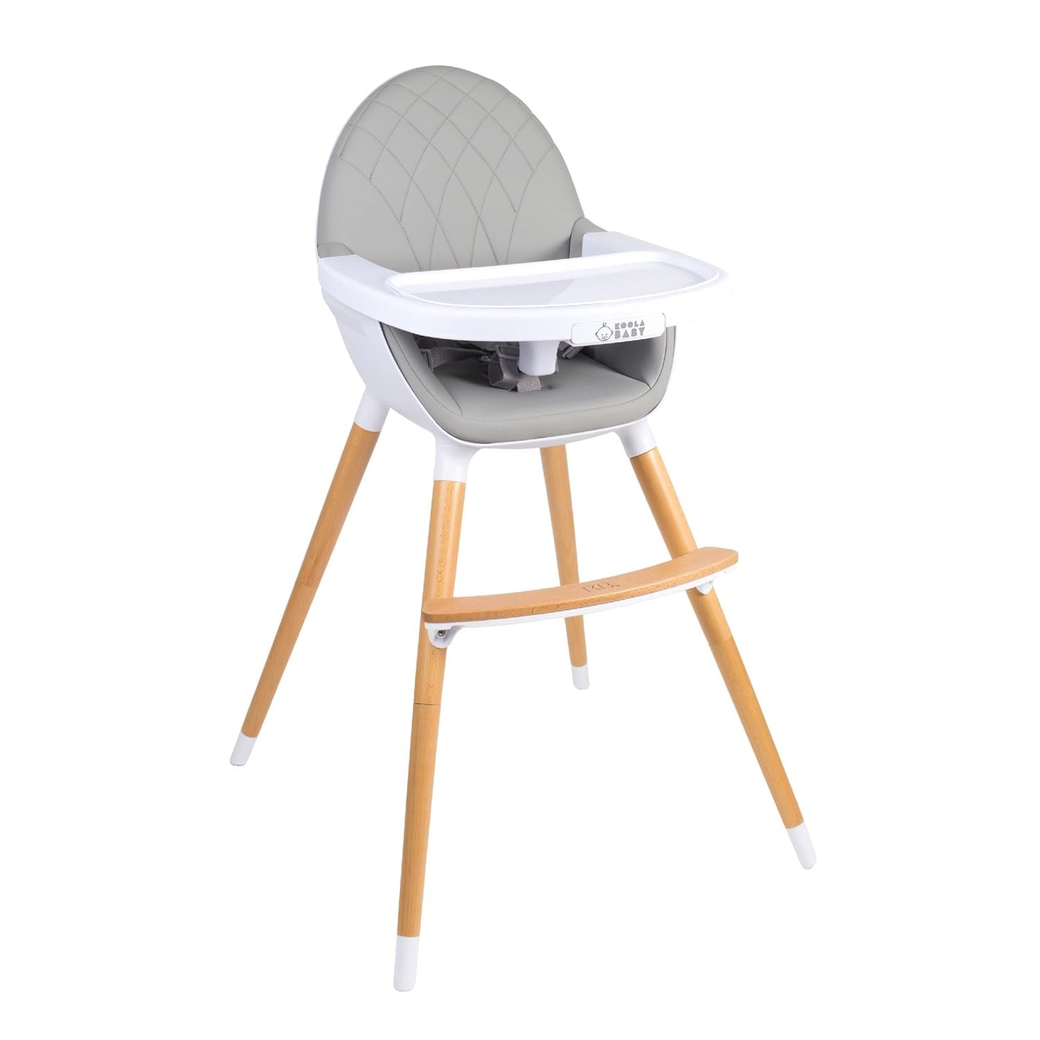Convertible High Chair for Babies, Toddlers, Kids & Children – Wooden Highchair with Adjustable Height & Dishwasher Safe Tray – Wood Feeding & Dining Chair – Converts to Booster Seat – KoolaBaby