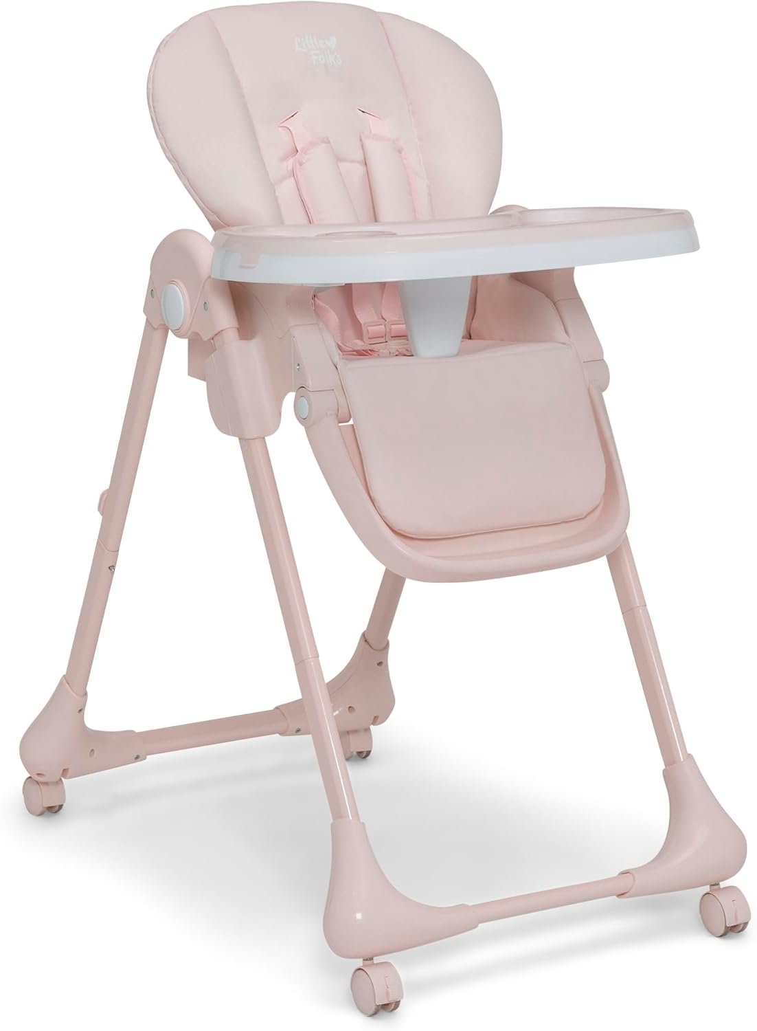 Delta Children Little Folks 2-in-1 SlimFold High Chair for Babies and Toddlers, Pink