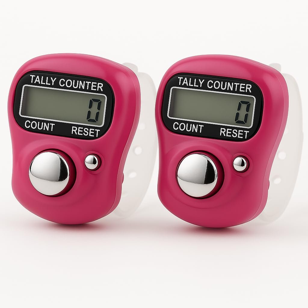 Concepta Mini Hand Tally Counter Finger Ring Digital Electronic Head Count, Jap Counter Machine for Mantra Jap Cricket Umpire and Various Counting Purpose Small(Color May Vary) (Pack of 2 PIS)