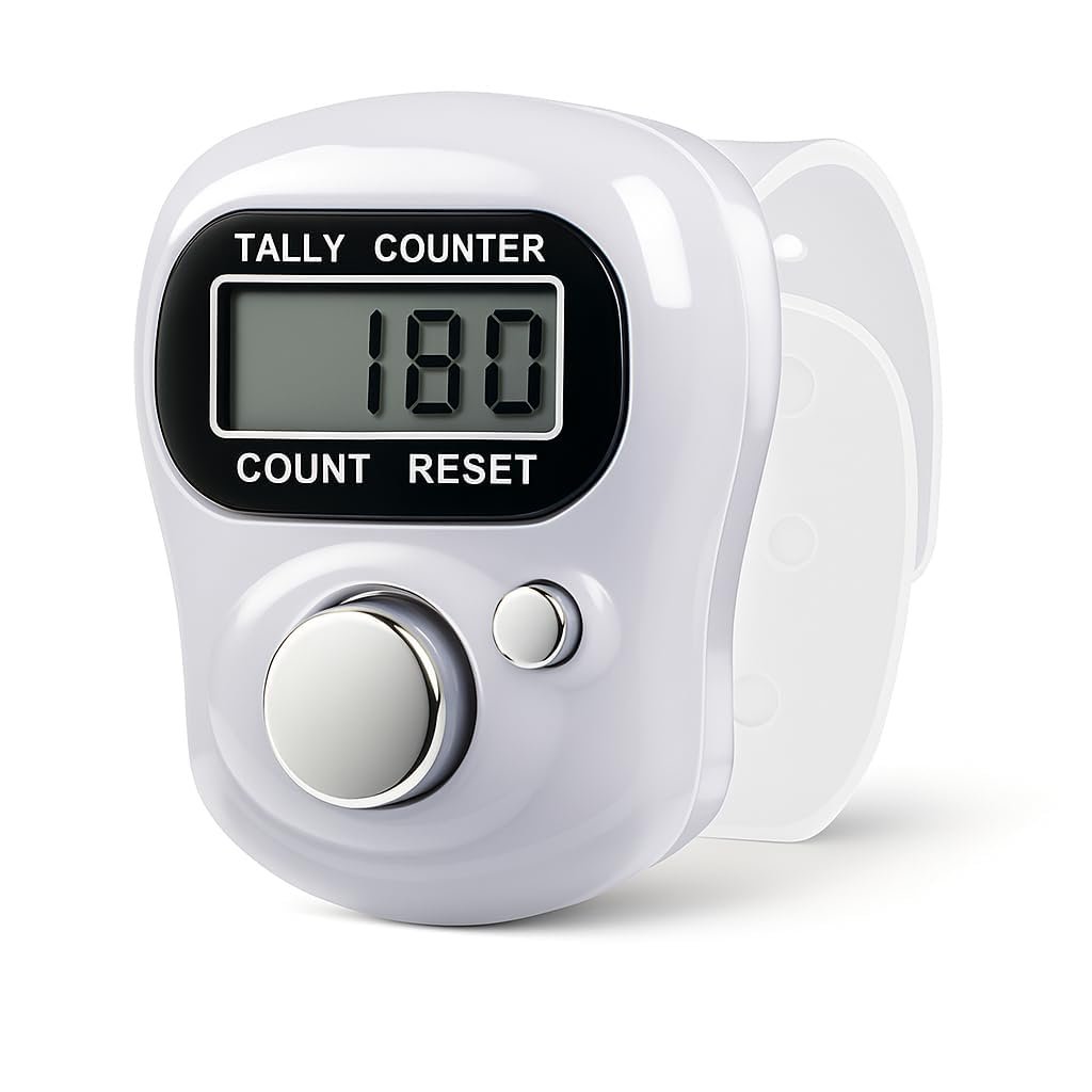 Mini Hand Tally Counter-Finger Ring Digital Electronic Head Count, Japa Counter Counting Machine for Mantra Jap and Cricket Umpire and Various Counting Purpose Small (TALLY-COUNTER-SET-OF-1)