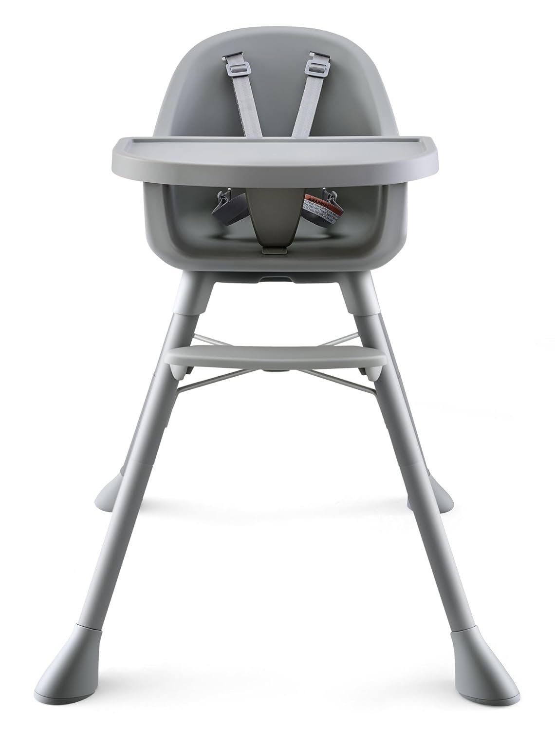 HARPPA 2 in 1 Baby High Chair for Babies and Toddlers, Convertible High Chairs with Removable Double Tray, Waterproof PU Seat Cushion, Anti-Slip Footrest and 5-Point Harness for 6–36 Months, Grey