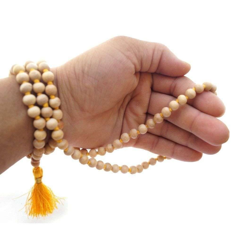 HICKORY Tulsi Mala 108+1 Beads | Traditional Hindu Prayer Rosary for Mantra Chanting, Puja & Meditation Krishna Tulsi Mala Spiritual Beads for Meditation