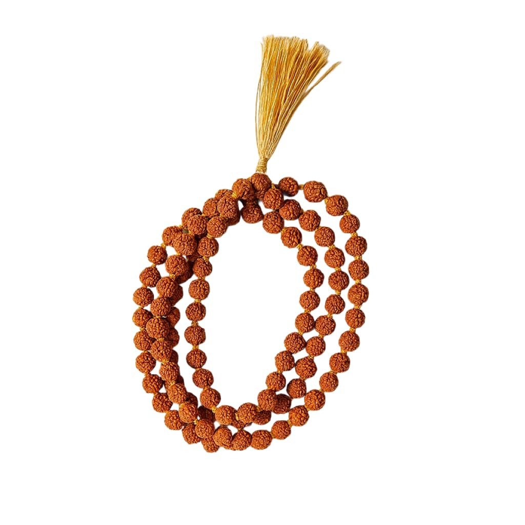 Shivaksh® Small Beads Rudraksha Mala (5 mm) | 109 Certified 5 Mukhi Beads | Jap Mala for Meditation, Puja & Daily Use | Energized & Unisex Spiritual Necklace