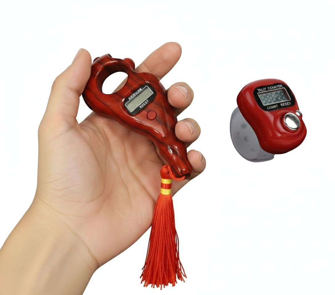Aim Emporium Digital Finger Counter Tally Counter jaap Counter Tasbeeh Misbaha Counter-Different Use Mantra Jap with Mini Hand Tally Counter Color Maroon