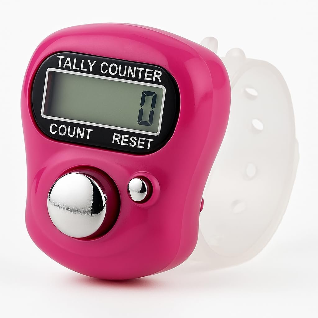 Digital Finger Tally Counter, Portable Electronic Hand Ring Counting Machine for Prayer, Chanting, Exercise and Daily Use (Pack of 1, Multicolor)