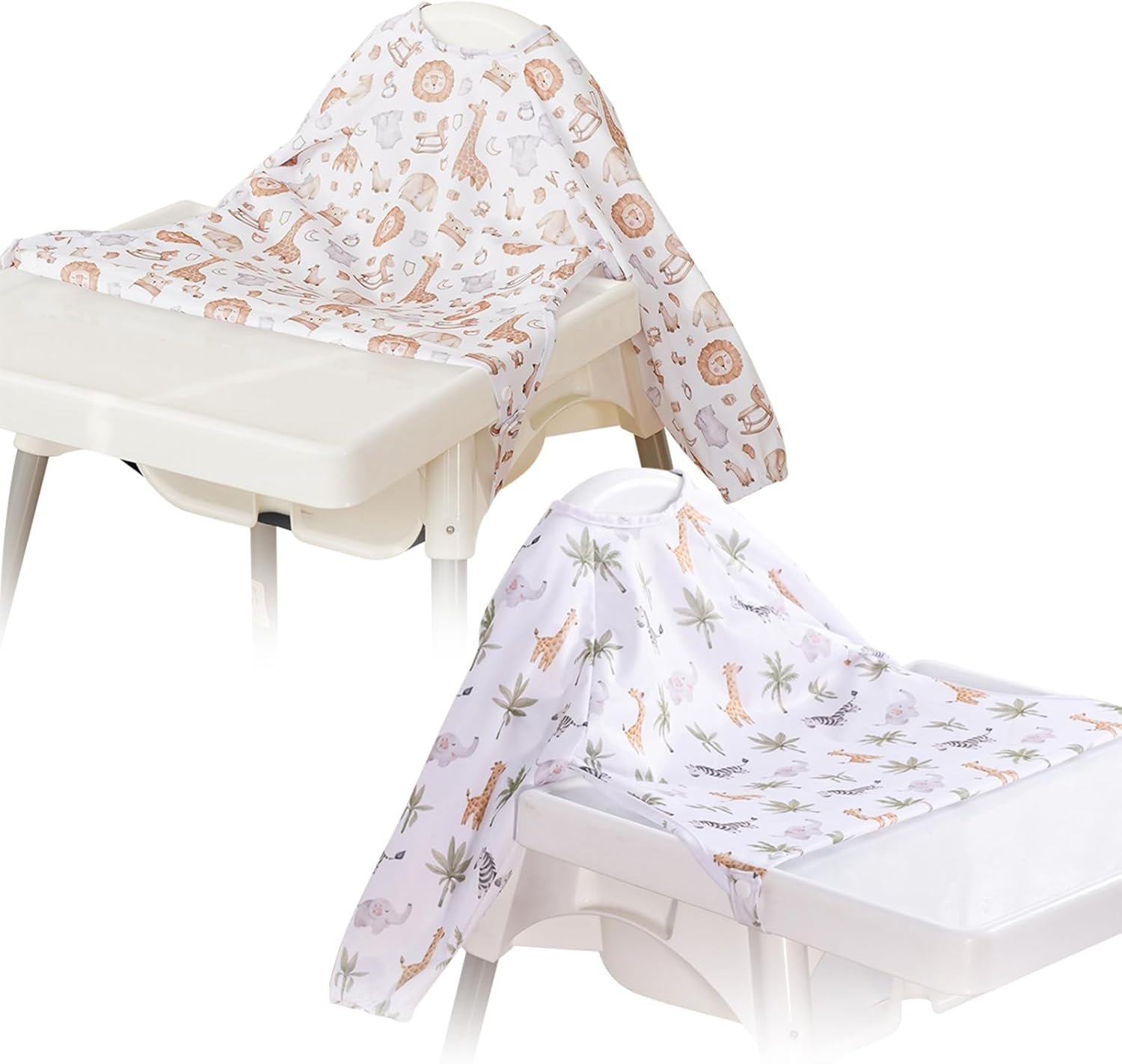 CoolaPeach Long Sleeve Baby Bib – Mess-Proof Feeding Bibs for Babies – Adjustable, Waterproof, and Highchair/Table Attachment