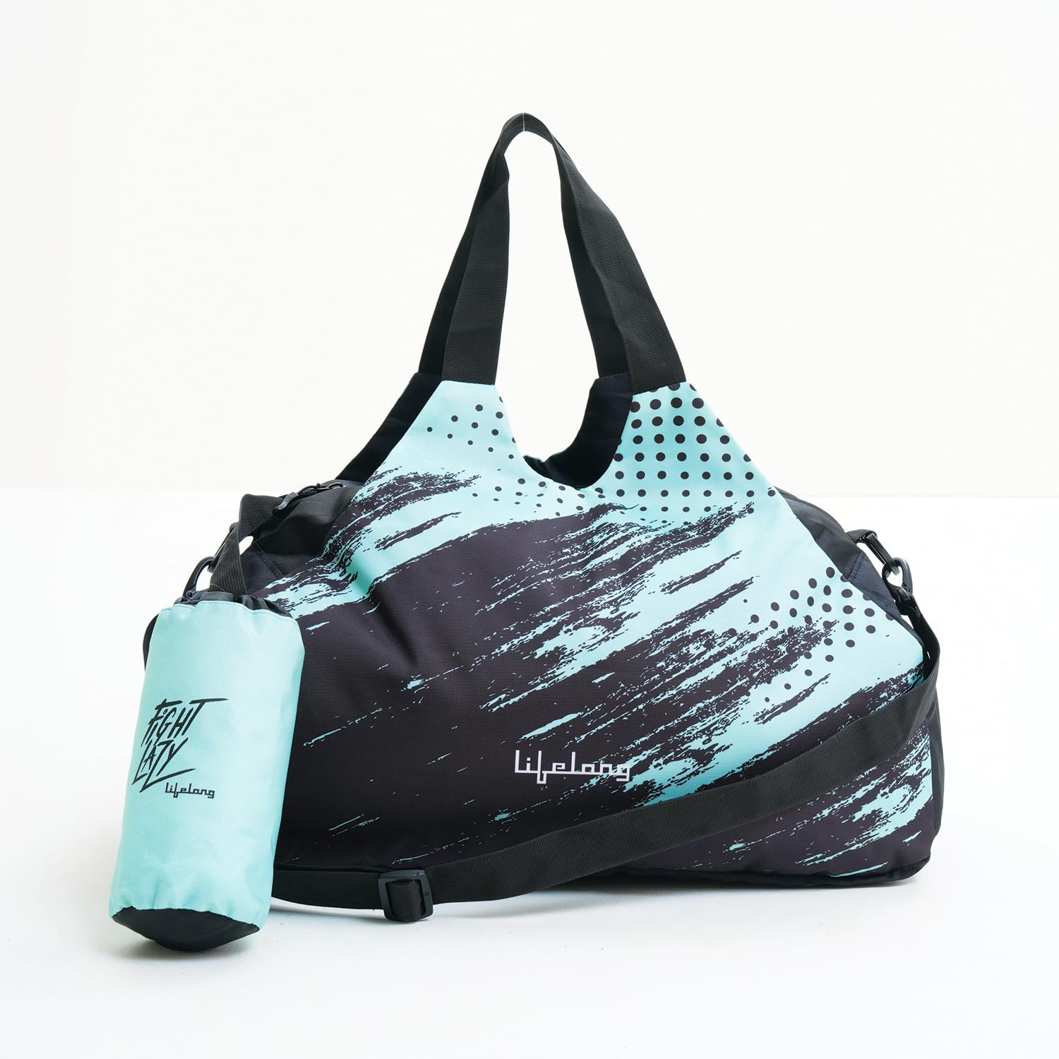 Lifelong Gym Bag for Men and Women | Sports Foldable Bag | Workout, Fitness, Exercise | Compact, Lightweight, Detachable Shoulder Strap | Ideal for Gym, Travel, and Daily Use (Sea Green)