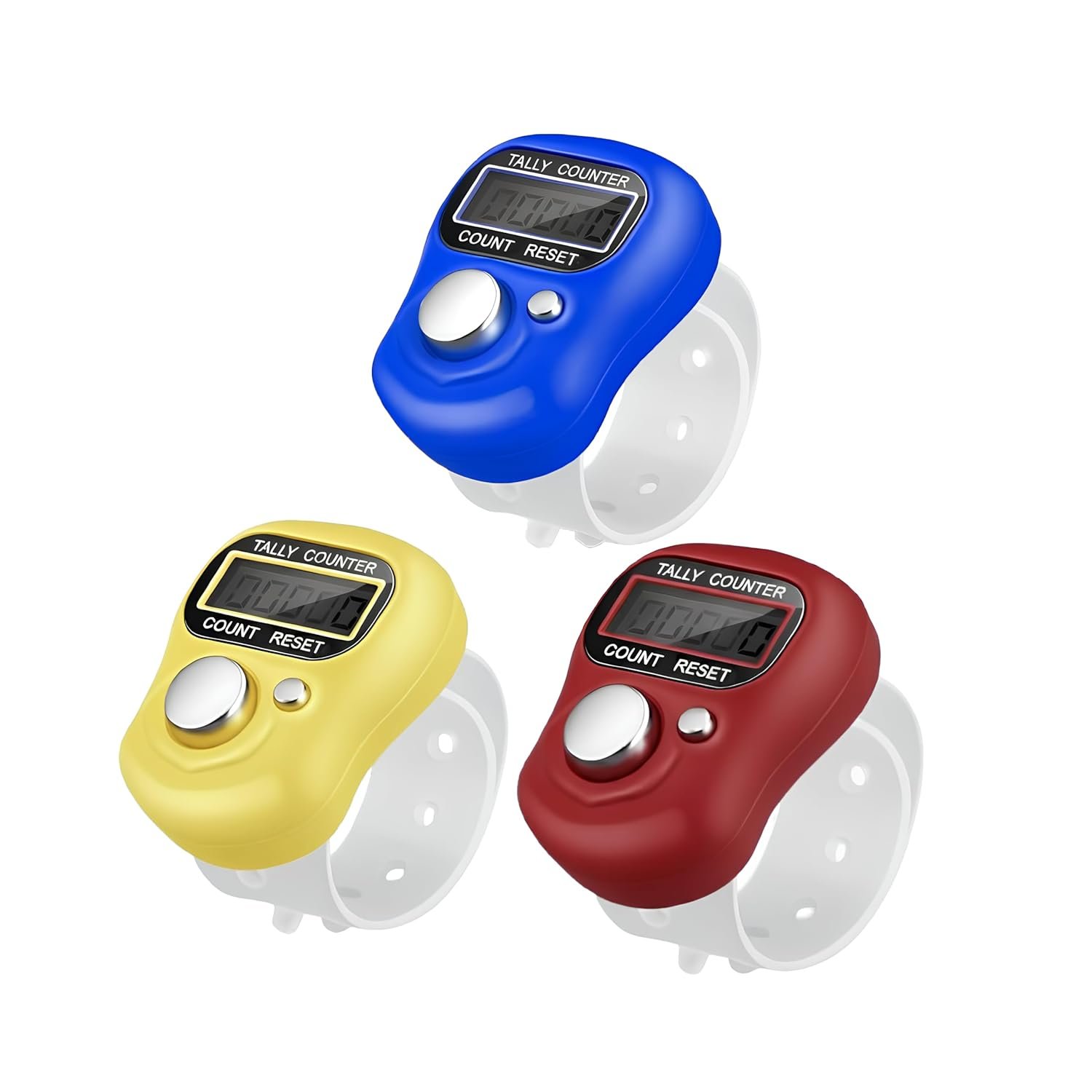 Digital Finger Counter for Chanting Jap and Multi use Finger Counter Different Use- for naam jaap -Mantra Jap – Multicolor (Pack of-3)