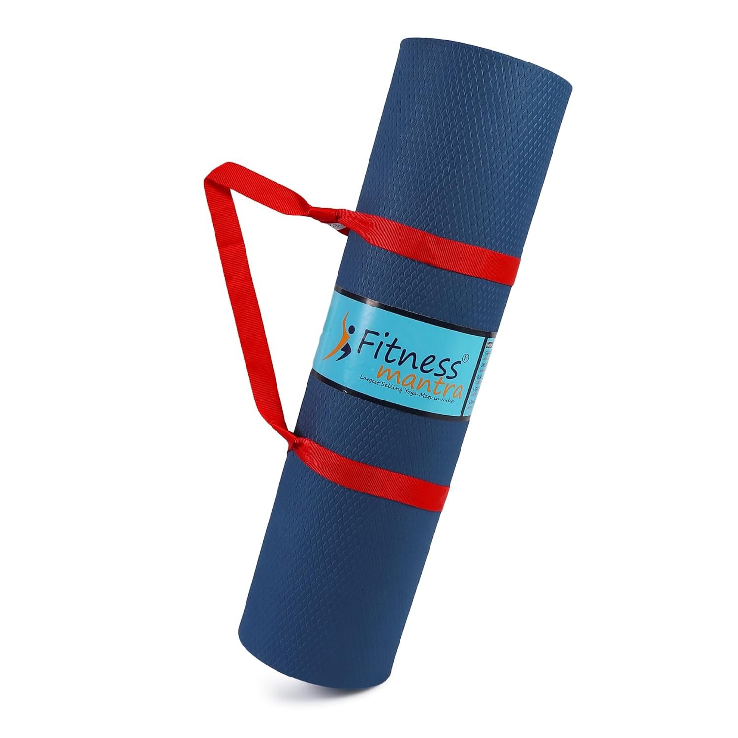 Fitness Mantra® 6mm Anti Skid Yoga Mat for Men & Women| Qnty.-1 Pcs.| (Navy Blue, 6mm)