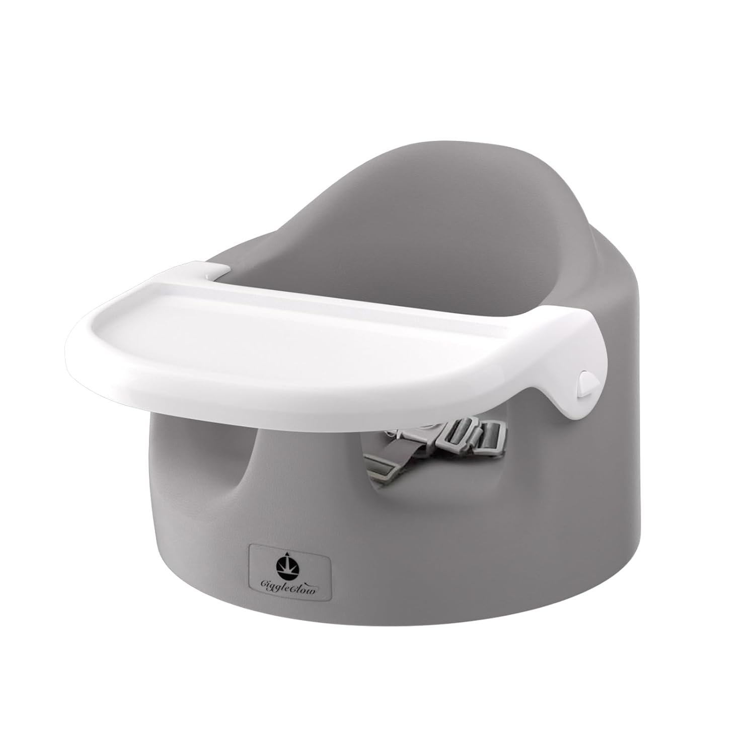 Baby Floor Seat with Removable Tray – Portable Feeding & Activity Booster Seat for Infants, Ideal for Sitting, Mealtime Support, and Playtime, Gray