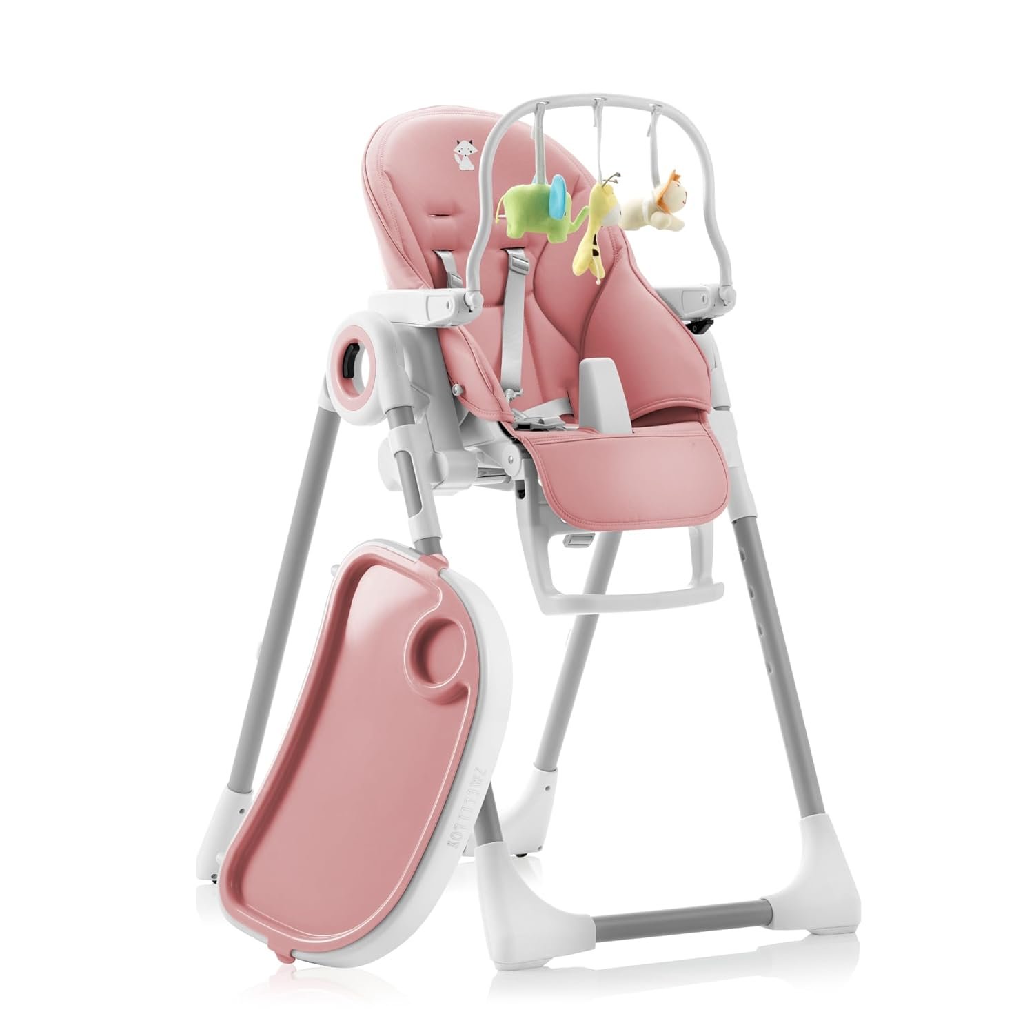 Sweety Fox Baby High Chair Adjustable to 7 Different Heights – Pink Baby Chair – Silla para Comer de Bebe – Foldable High Chairs for Babies and Toddlers