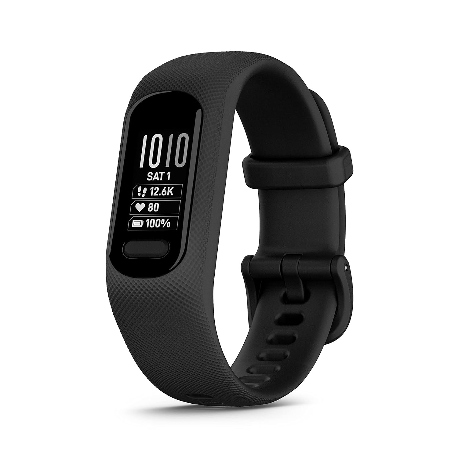 Garmin Vivosmart 5 with OLED Display, Health and Fitness Tracker,SPO2 and 24/7 Heart Rate, Battery Upto 7 Days, Advance Sleep Monitoring and Stress Tracking, 5ATM Water Rating – Black with Large Band