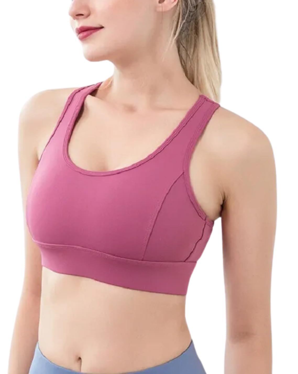 GLAMORAS Nylon Spandex Active Sports Bra for Women | Full Coverage, Non-Wired, Seamless, Stretchable & Support Activewear for Women | Criss Cross Back Crop Tops for Gym, Yoga & Workout – Size: S – 2XL