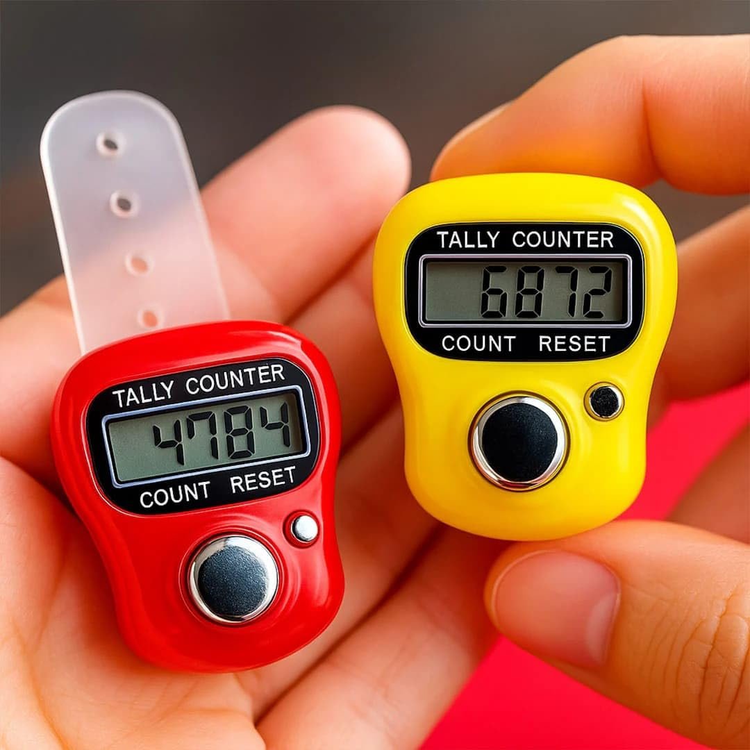 Hand Jaap Counter, Chanting & Mantra Jap Counting Machine, Mini Mala Electronic Tally Counter Ring – Pack of 1 Naam Jaap Counter Digital Finger Ring for jaap