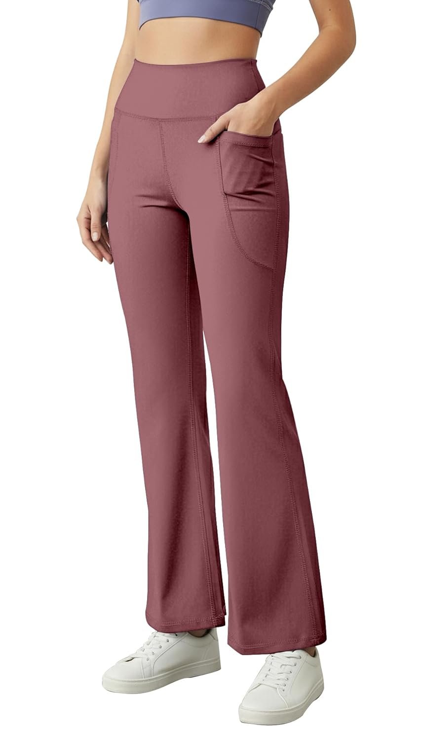 Mehrang High Waist Wide Leg with Side Pockets || Stretchable Tights || Sports Fitness Activewear Yoga Pants for Women