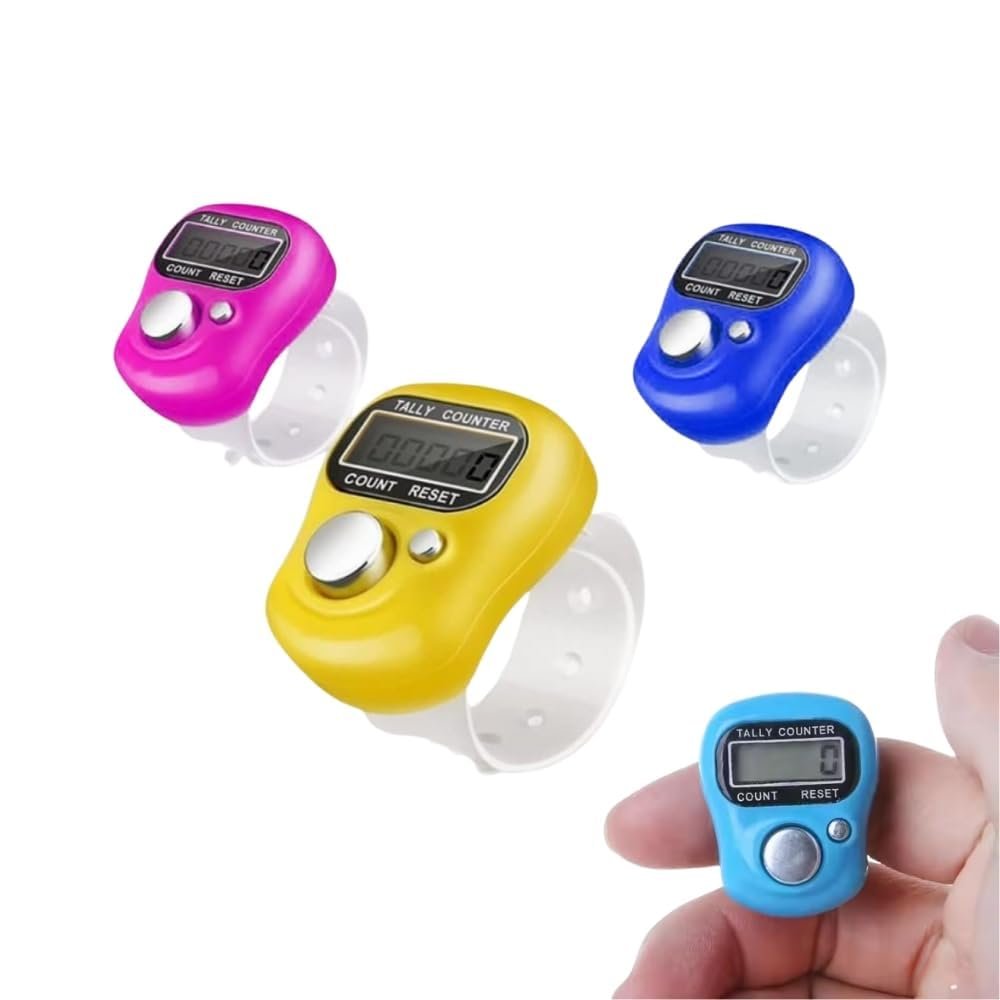 Digital Finger Ring Tally Counter – Electronic Hand Counter for Mantra Jap, Counting | 5-Digit LED Display | Portable Multi-Use Tally Machine (Finger Ring Counter)
