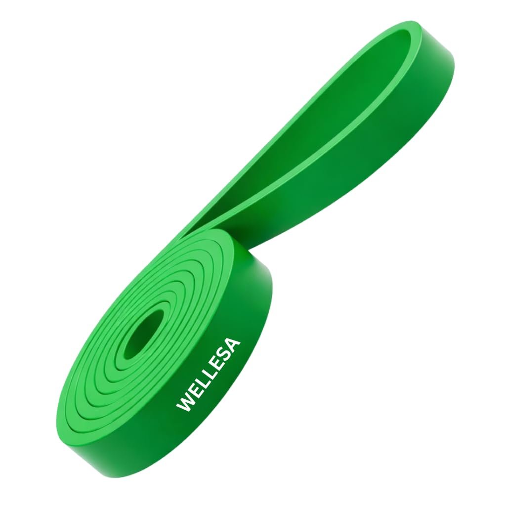 Wellesa Resistance Bands for Workout – Wellesa Heavy Resistance Band, Gym Resistance Bands for Exercise, Pull Up Assistance Loop Bands, Fitness Bands for Heavy Workout, Men & Women (Green 45-60Kg)