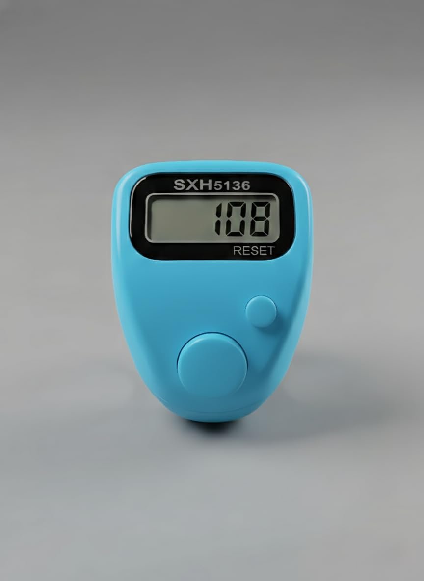 Digital Hand Tally Counter, LCD Display with Reset Button,Name Jap Counter, Counter Counting Machine for Mantra Jap and Cricket Umpire and Various Counting Purpose (Sky Blue)