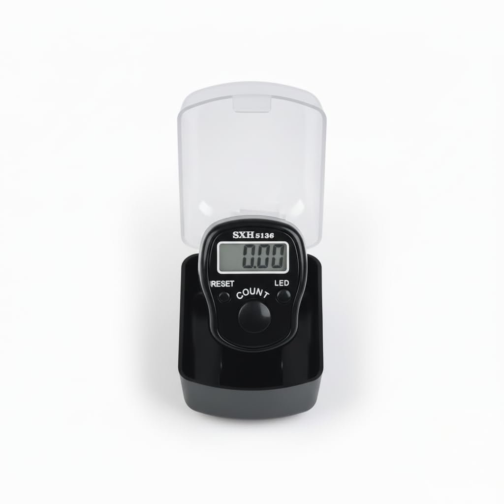 Digital Tasbeeh Hand Tally Counter Finger Ring Digital Counting Machine Counter Tasbeeh & Jaap mala for Counting Purpose with LED (Pack of 2, Multicolor)