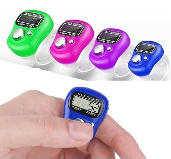 Mini Hand Tally Counter Finger Ring | Digital Electronic Head Count, Japa Counting Machine for Mantra Jap and Cricket Umpire and Various Counting Purpose Small (Color May Vary) (Pack of 2)