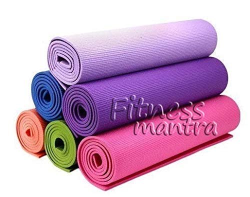 Fitness Mantra® 4MM Thickness Anti-Slip Yoga Mat with Carrying Strap for Men & Women Fitness (Multicolor)(Qty.- 1 Piece)