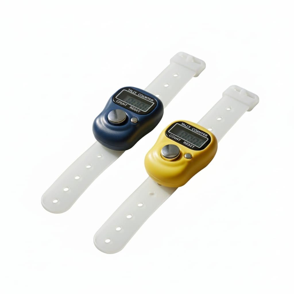 Set of 2 jap Counter Combo | Mini Digital Tally Counter Finger Ring | Electronic Chanting Count Machine for Mantra Jap, Meditation, Prayer & Cricket Umpire (Multicolor Color Pack of 2)