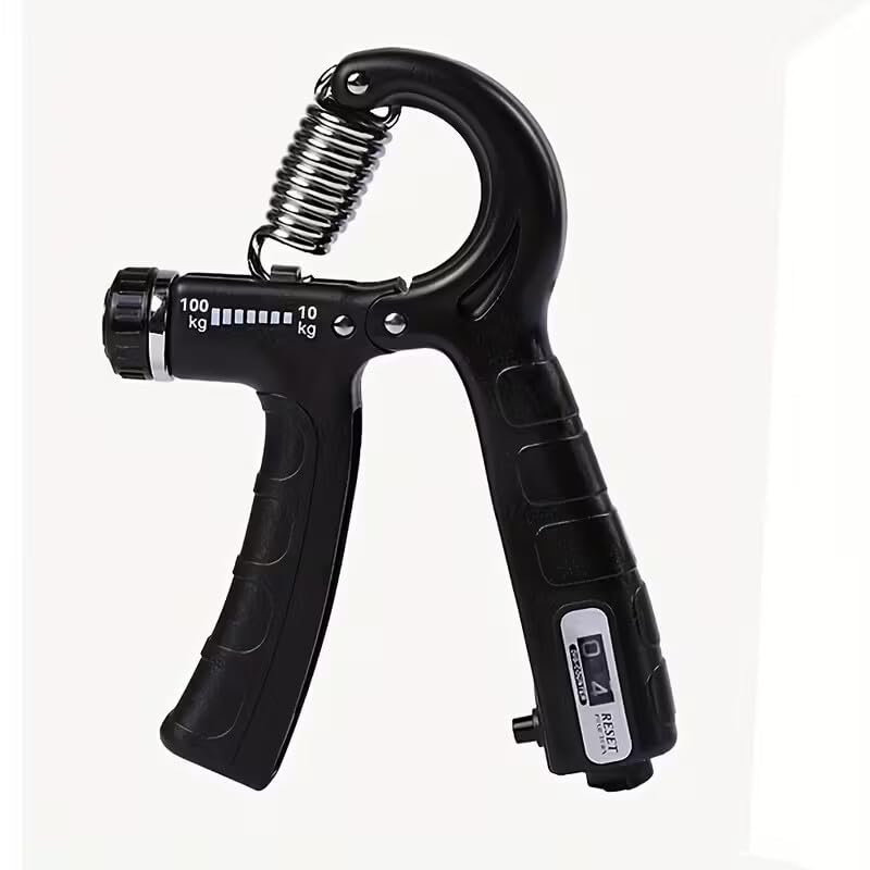 ADJUSTABLE COUNTING GRIP Hand Grip Strength Trainer, Hand Grip Strengthener with Counter, Adjustable Resistance 10 to 100 kg, Non-Slip Gripper, for Athletes & Hand Exercising