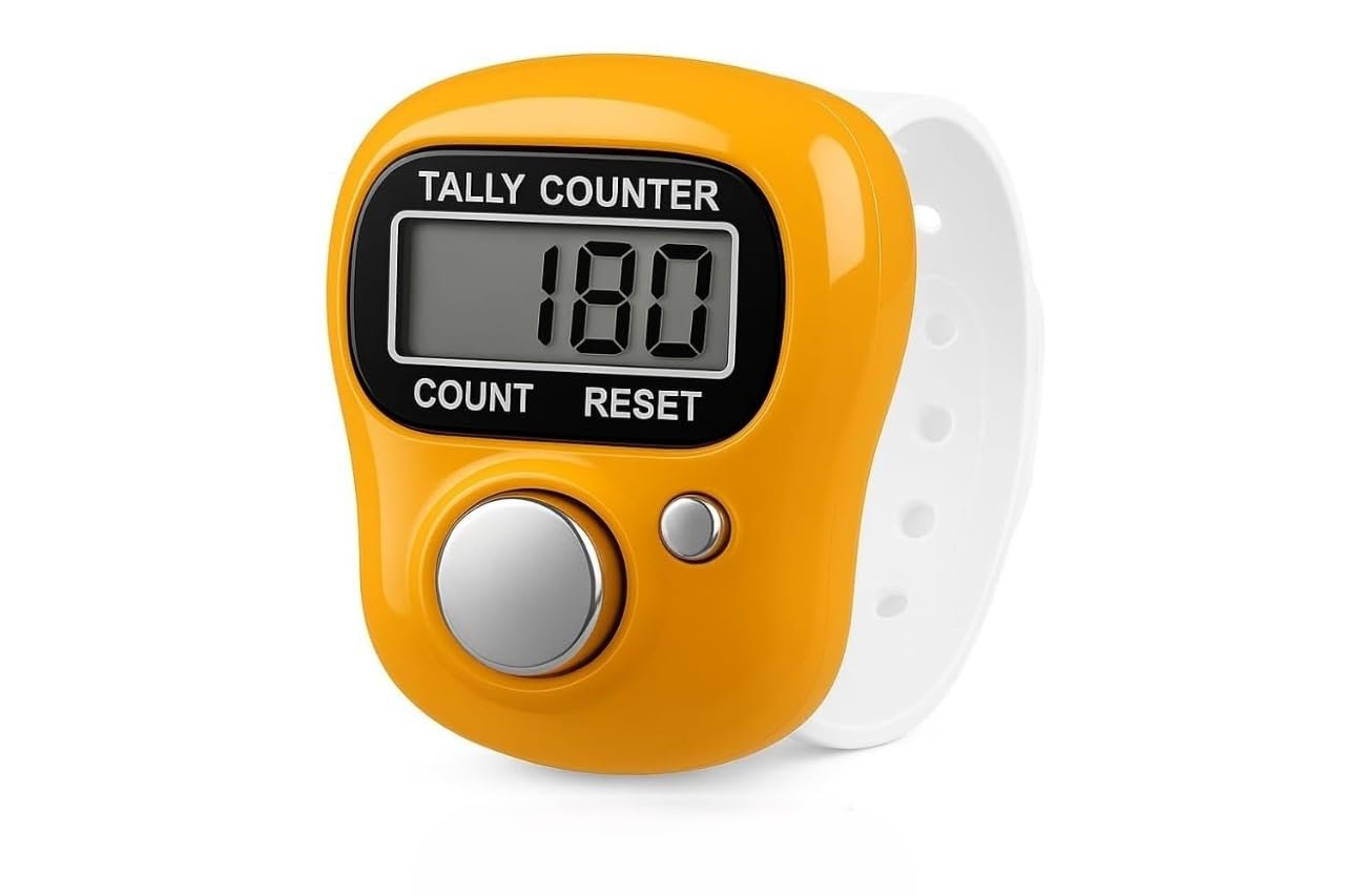 Tally Counter Naam Jap Finger Ring Counter for Chanting Mantra and Meditation | Electronic Name Jap Counter Machine for Mala Japa, Prayer, Yoga, Counting Machine Finger (Multicolor) (Pack of-1)