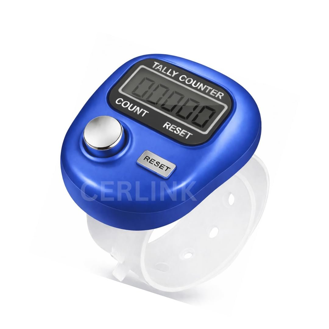 Digital Finger Tally Counter with LED Display, 5 Digit Electronic Hand Counter Clicker with Reset Button, Adjustable Ring Strap for Prayer, Knitting, Sports & Event Counting Multicolor-1