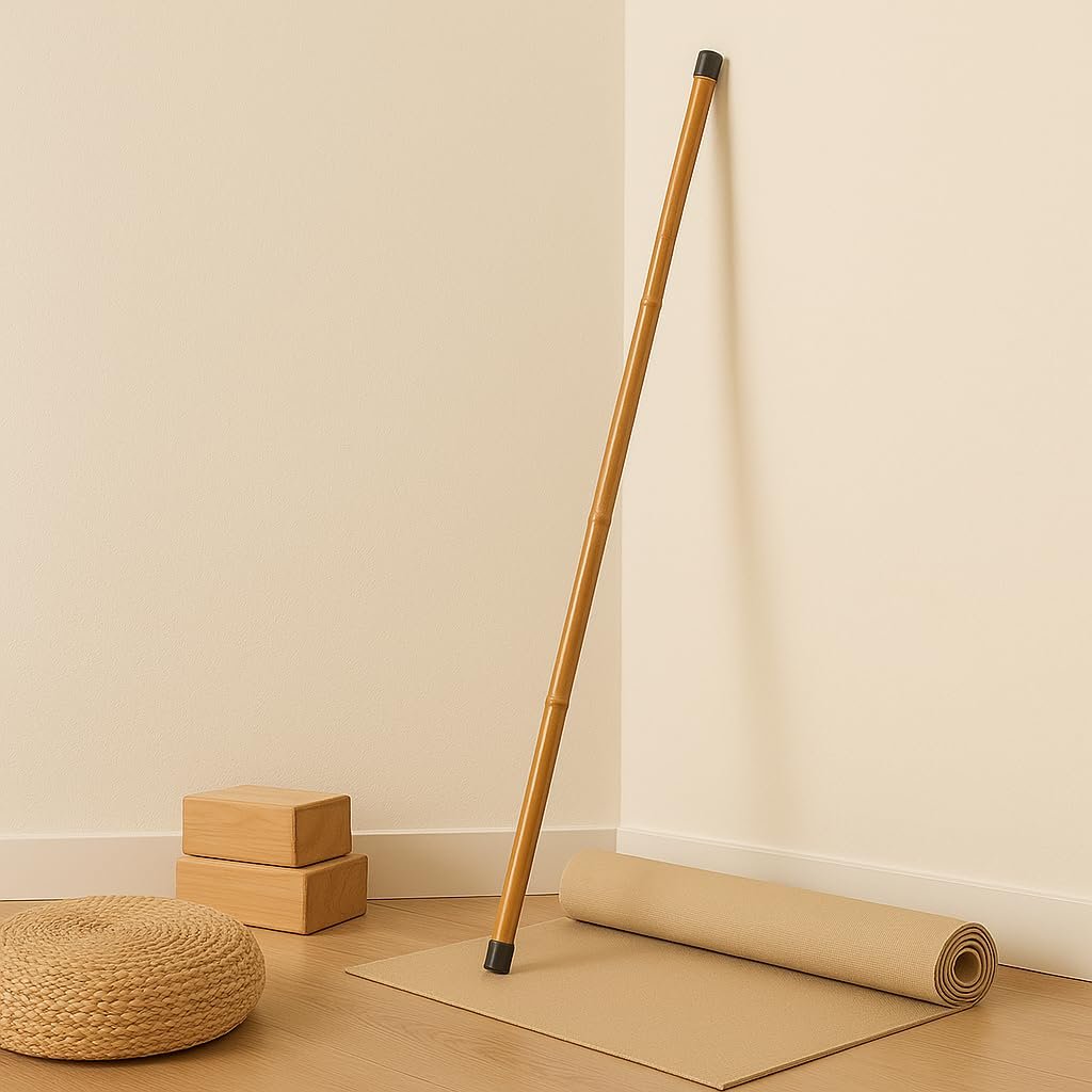 5.5ft Premium Bamboo Fitness Stick | Mobility, Stretch, Posture Corrector, Yoga, Exercise, Pilates | Splinter-Free Finish | Ecofriendly