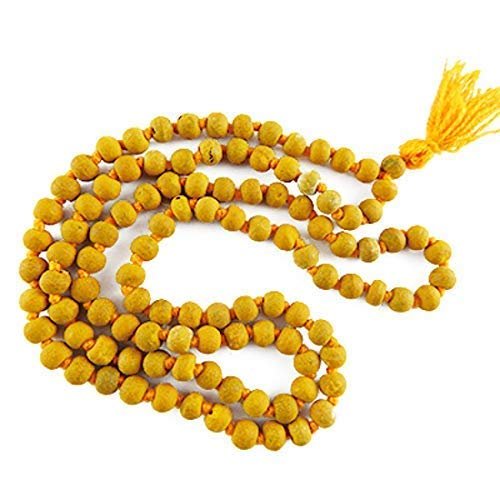 GopiKart 8 mm Turmeric Haldi Mala – Baglamukhi Mala With 108 Beads – Original ISKCON Certified for Jaap
