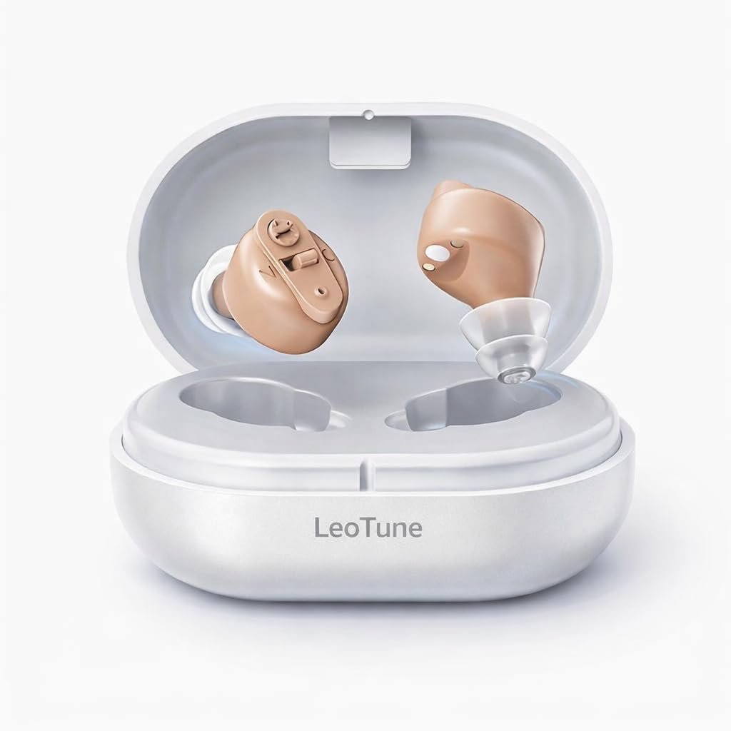 LEO TUNE Rechargeable Hearing Aid | Invisible In-Ear Design | Clear Sound for Daily Conversations | 30H Battery | Hearing Aid Machine for Ear Old Age | Warranty