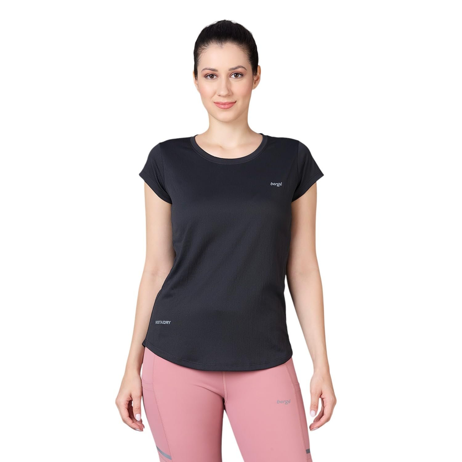 berge’ Women’s Activewear t-Shirt| Instadry® | Polyester | Quick Drying | Breathable Fabric | Gym Tees | Workout Tops | Sports | Fitness |Slim Fit | Athleisure | Half Sleeve T-Shirt | Lightweight