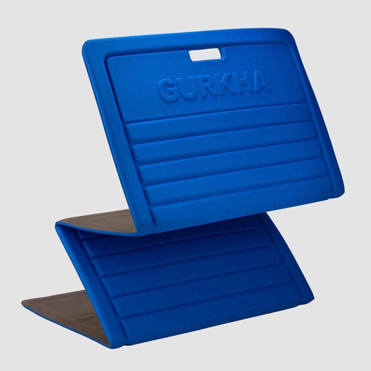 13mm GURKHA Foldable Performance Yoga Mat for Men & Women | Non-Slip, India’s First Foldable Extra-Cushioned Mat for Yoga, Pilates, HIIT & Floor Workouts | Portable, Durable & Lightweight Fitness Mat – Naked Lightning (Blue) | 170 cms x 70 cms