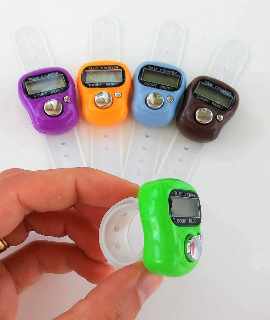 Premanand Naam Jap Counter | 03 Pcs. Mini Digital Tally Counter Finger Ring | Electronic Chanting Count Machine for Mantra Jap, Meditation, Prayer & Cricket Umpire | Color May Vary
