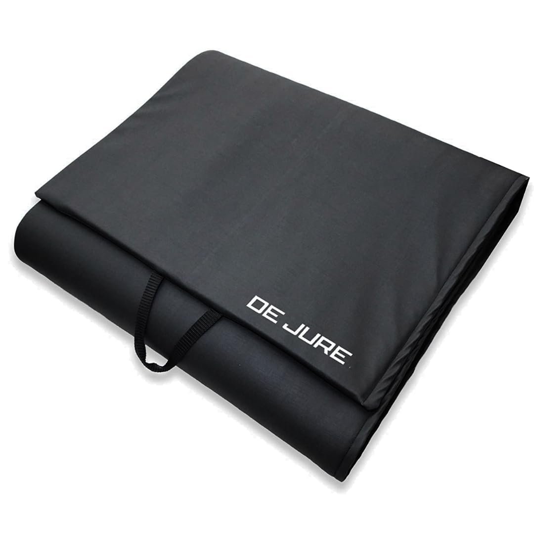 DE JURE FITNESS PVC Leatherette Yoga Mat, Unbeatable Non Slip Raxine, Eco Friendly and Odorless Lightweight and Extra Large Size (12 MM, Black)