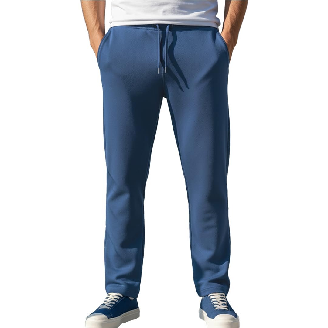 Nobero Men Mid- Rise Classic Straight Fit Joggers